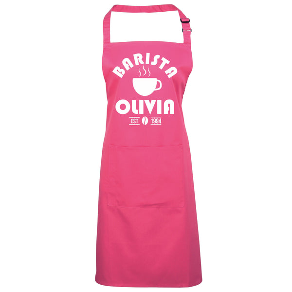 Personalised Barista Apron with Name and Year