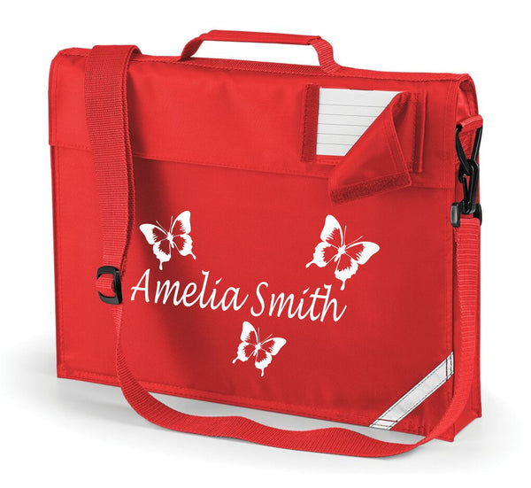 Personalised Butterfly Book bag with Strap