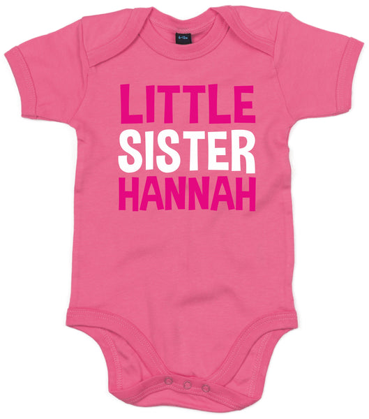 Personalised Big Sister T-Shirt and Little Sister Bodysuit Set