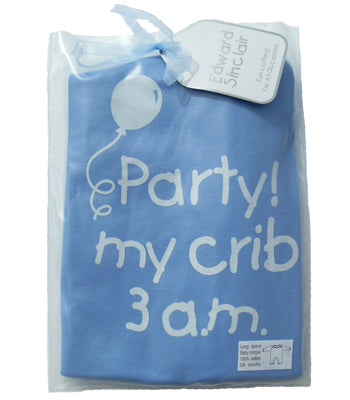 Party my Crib 3am Sky Blue Romper Suit