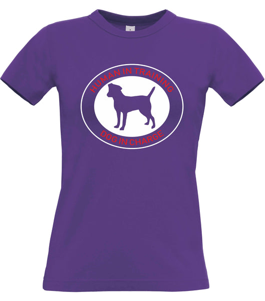 Human in Training, Dog in Charge Women's Fitted T-Shirt