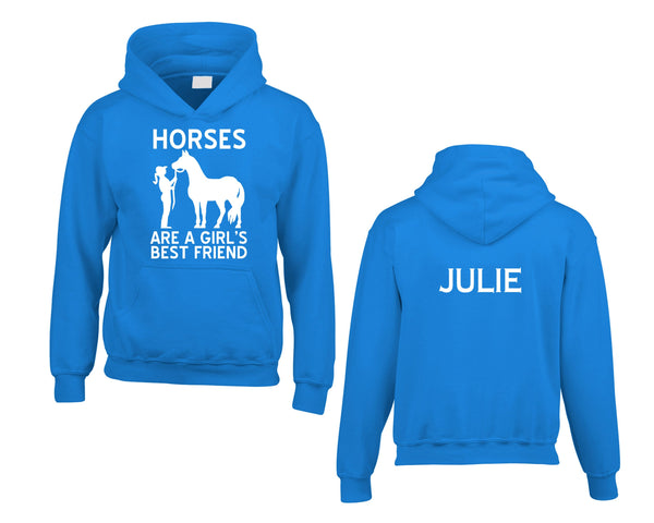 Personalised Horses are a Girls Best Friend Hoodie with Name on The Back