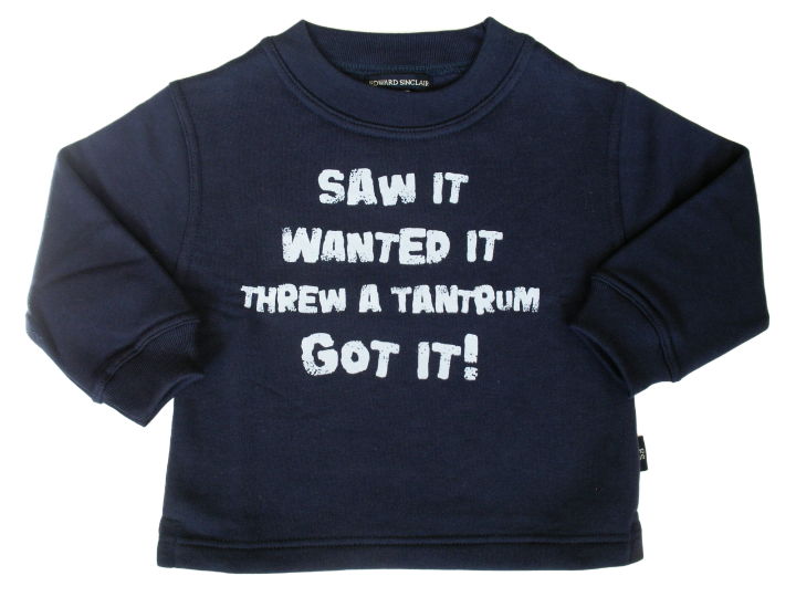 Saw it wanted it threw a tantrum got it! Children's 5-6 Years Navy Sweatshirt