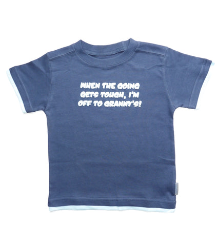 When the going gets tough, I'm off to Granny's! Navy with a Mint Blue trim T-shirt