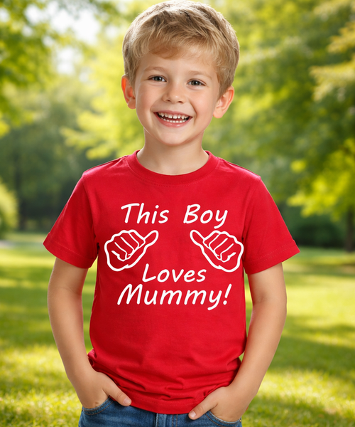 This boy loves mummy. Kid's Tshirt
