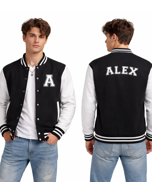 Personalised Adult Varsity Jacket With Initial and Name