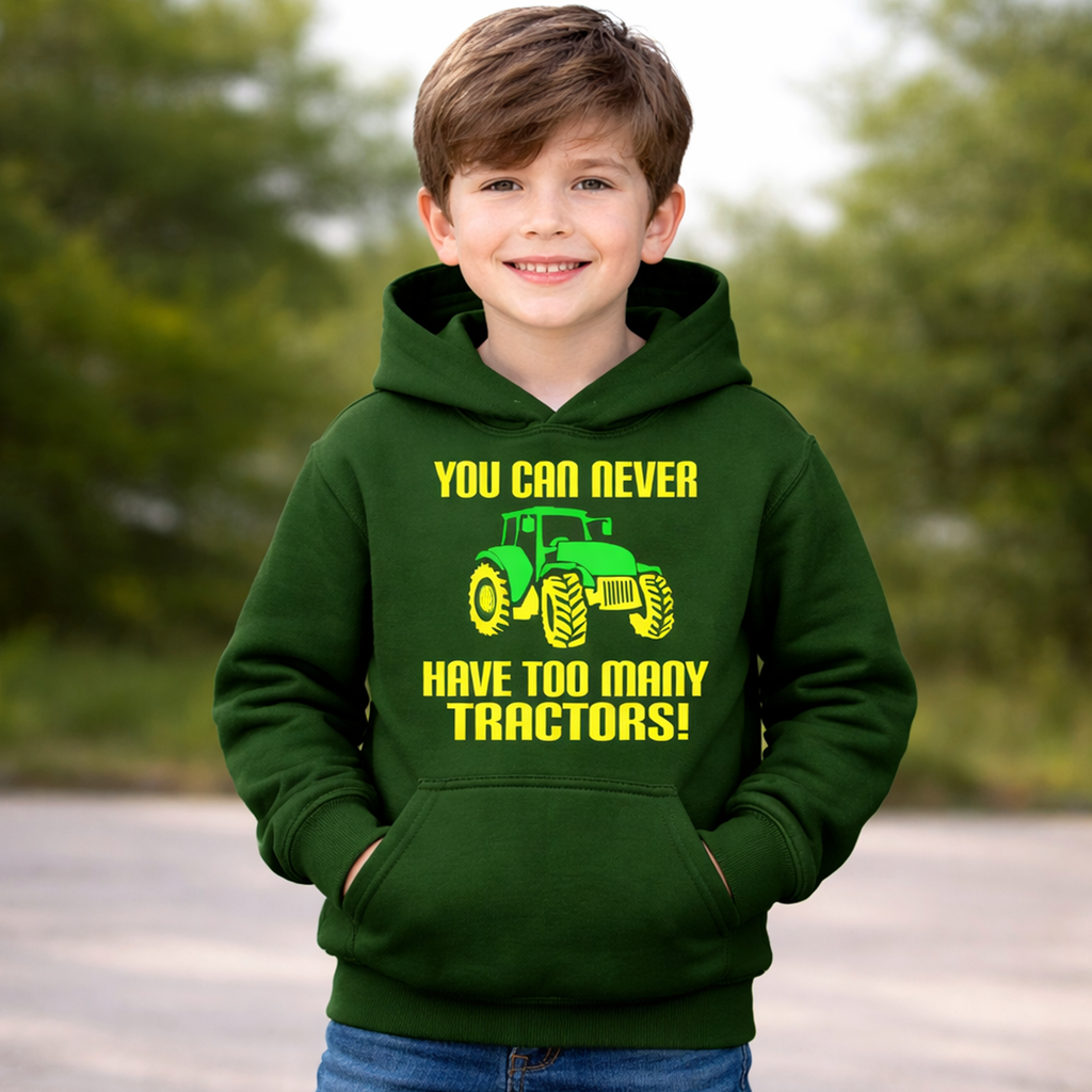 You Can Never Have Too Many Tractors!' Funny Farmer Children's Hoodie