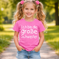 Ich Bin die Große Schwester Bubblegum T-shirt enfant rose 