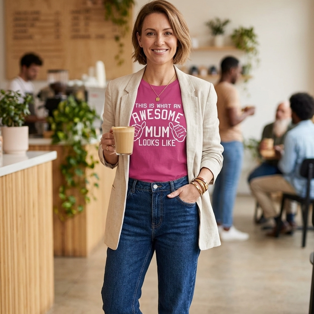 This is what an Awesome Mum looks like Fitted Women's T Shirt