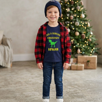 Personnalisé Avoir un Noël rugissant avec le nom ! T-shirt pour enfants