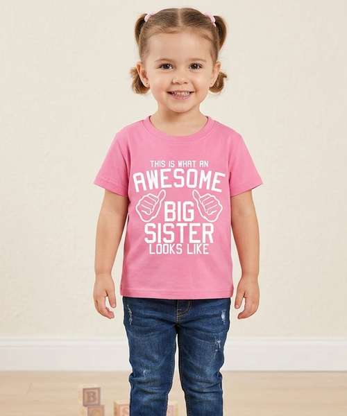 C'est ce qu'une grande sœur géniale ressemble à un t-shirt pour enfant rose bubblegum