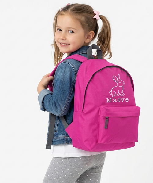 Sac à dos lapin illustré personnalisé et nom 