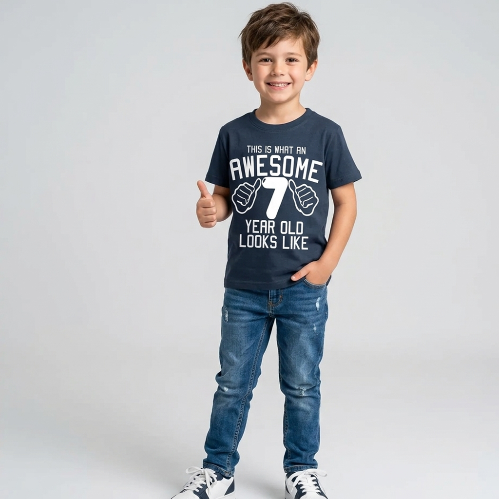 T-shirt pour enfant This What an Awesome 7 Year Old Looks Like 