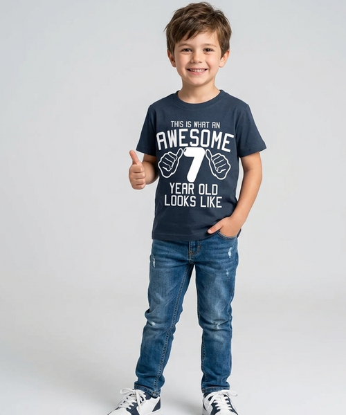 This What an Awesome 7 Year Old Looks Like Children's T-shirt