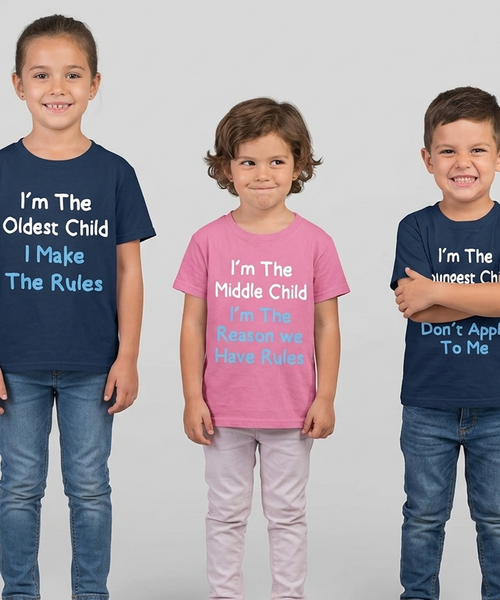 I'm The Oldest Child, I'm The Middle Child and I'm The Youngest Child SET Children T-Shirt's