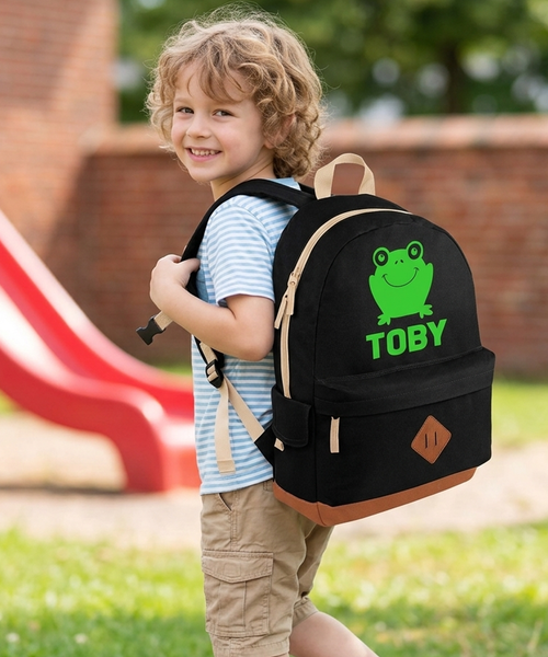 Sac à dos Frog Heritage personnalisé avec imprimé vert 