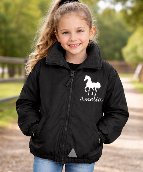 Personalised Horse with Name' Girls Horse Riding Jacket