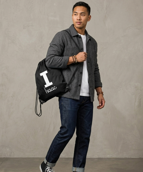 Personalised Name & Initial Children's Gym/PE/Drawstring Bag