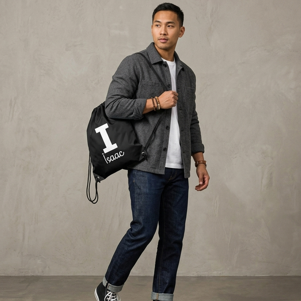 Personalised Name & Initial Children's Gym/PE/Drawstring Bag