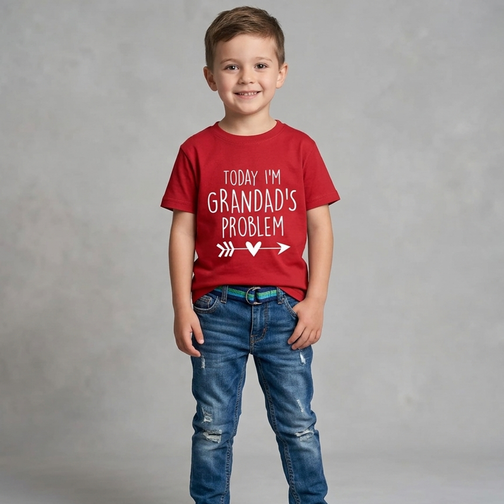 Aujourd'hui, je suis le problème de grand-père. T-shirt pour enfants 