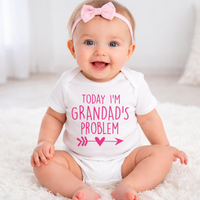 White 'Today I'm Grandad's Problem' Baby Bodysuit