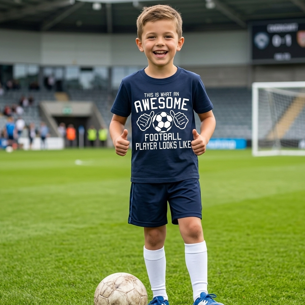 Voici à quoi ressemble un super joueur de football T-shirt enfant 