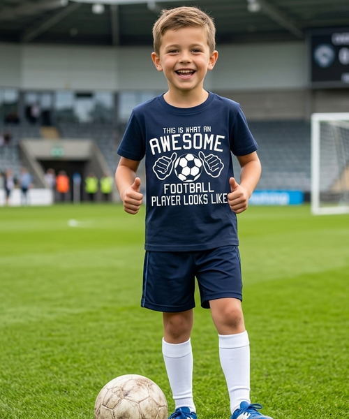 Voici à quoi ressemble un super joueur de football T-shirt enfant 