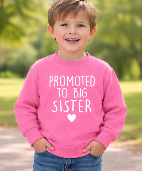 Promoted to Big Sister Bubblegum Pink Sweatshirt