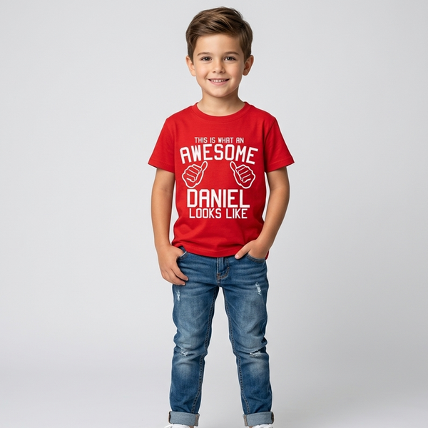 This is what an Awesome (Name) looks like Children's T-shirt