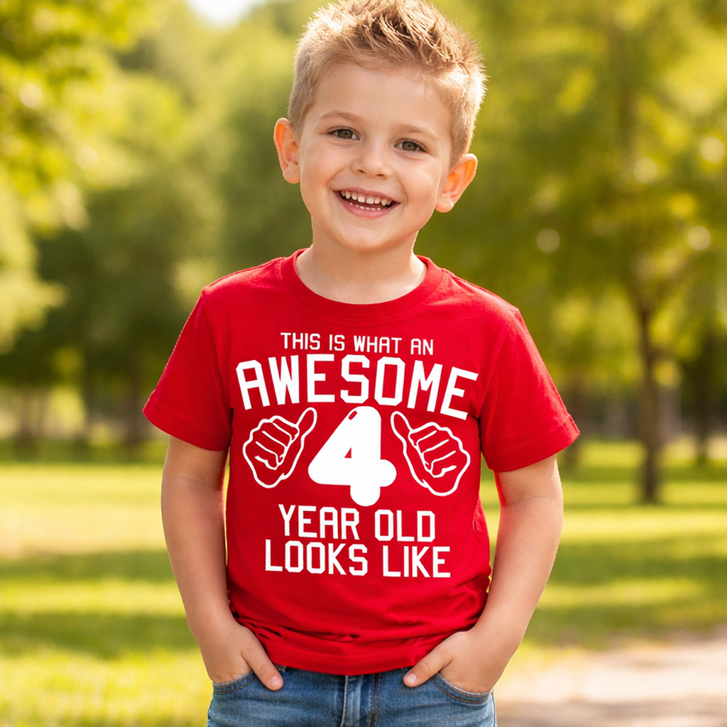 This is What An Awesome 4 Year Old Looks Like Children's T-Shirt