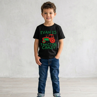 T-shirt Enfant Tracteur Fou Personnalisé 