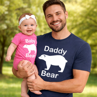 Ensemble t-shirt et body bébé papa ours et bébé ours 