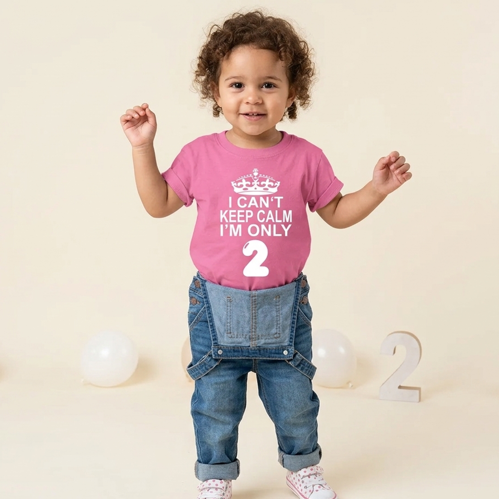 I Cant Keep Calm I'm Only 2. Children's T-Shirt