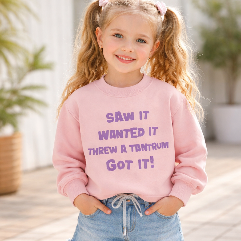 J'ai vu qu'il voulait qu'il ait fait une crise de colère. Sweat Rose Pâle