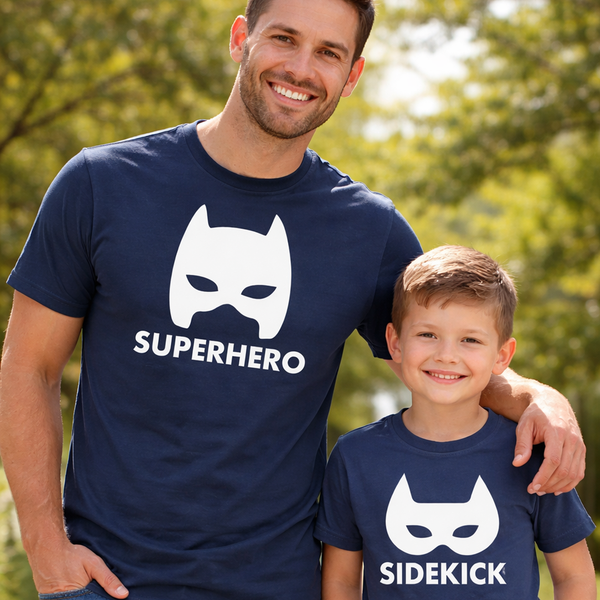 Superhero and Sidekick Father's Day T-Shirt Set