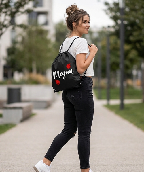 Coccinelle personnalisée et nom Sac à cordon 