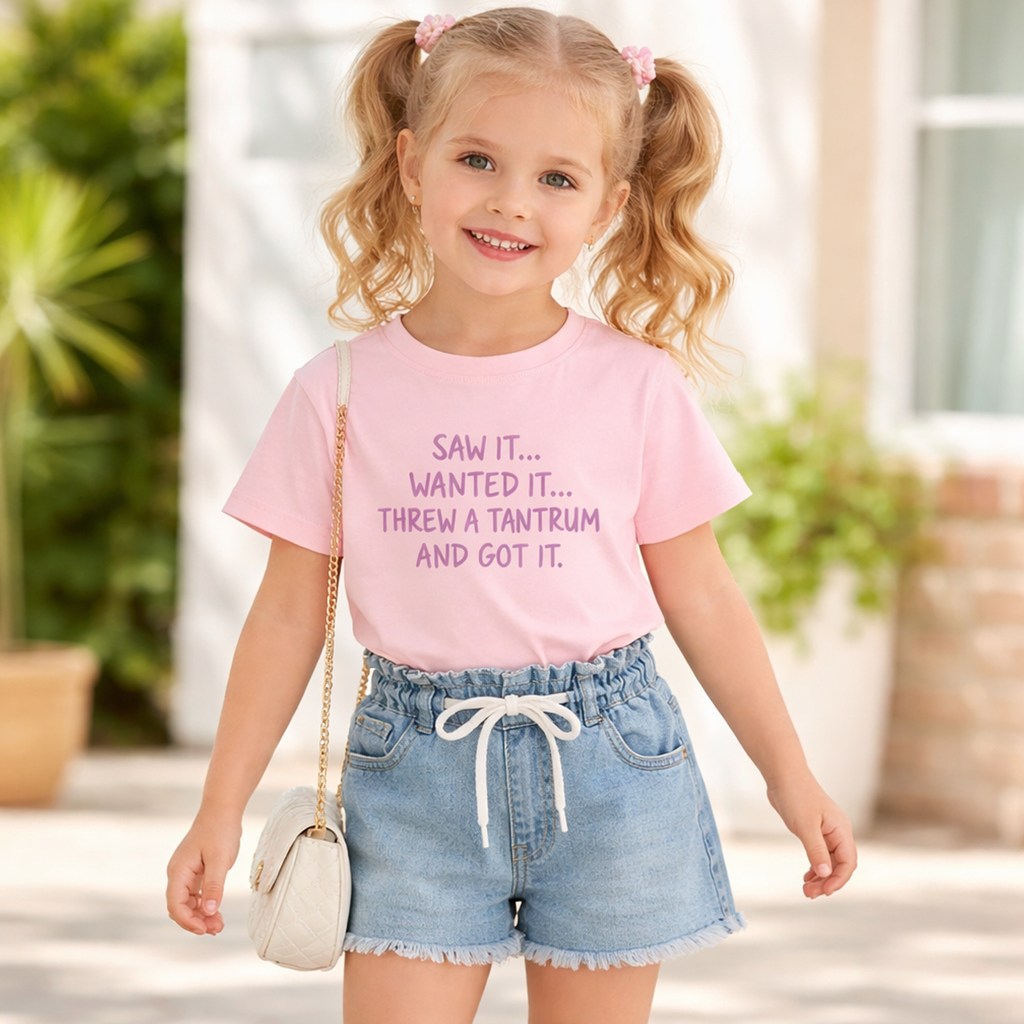 Je l'ai vu, je l'ai voulu faire une crise de colère et je l'ai eu T-shirt rose (D2)