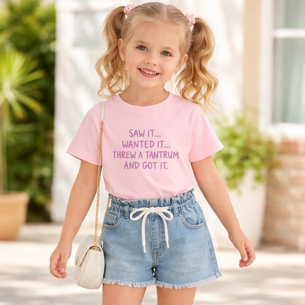 Je l'ai vu, je l'ai voulu faire une crise de colère et je l'ai eu T-shirt rose (D2)