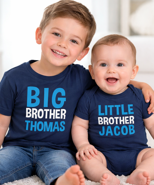 T-shirt Big Brother personnalisé et ensemble de body Little Brother 