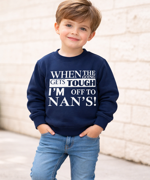 Quand les choses se compliquent, je pars chez Nan ! Sweat Enfant Bleu Marine