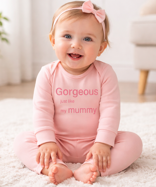 Gorgeous Just Like My Mummy – Light Pink Baby Romper 6–12 Months | Summer Clearance £8.99