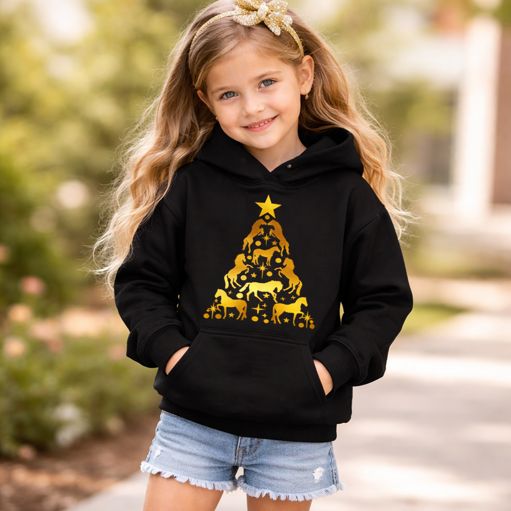 X'mas horse design hoodie