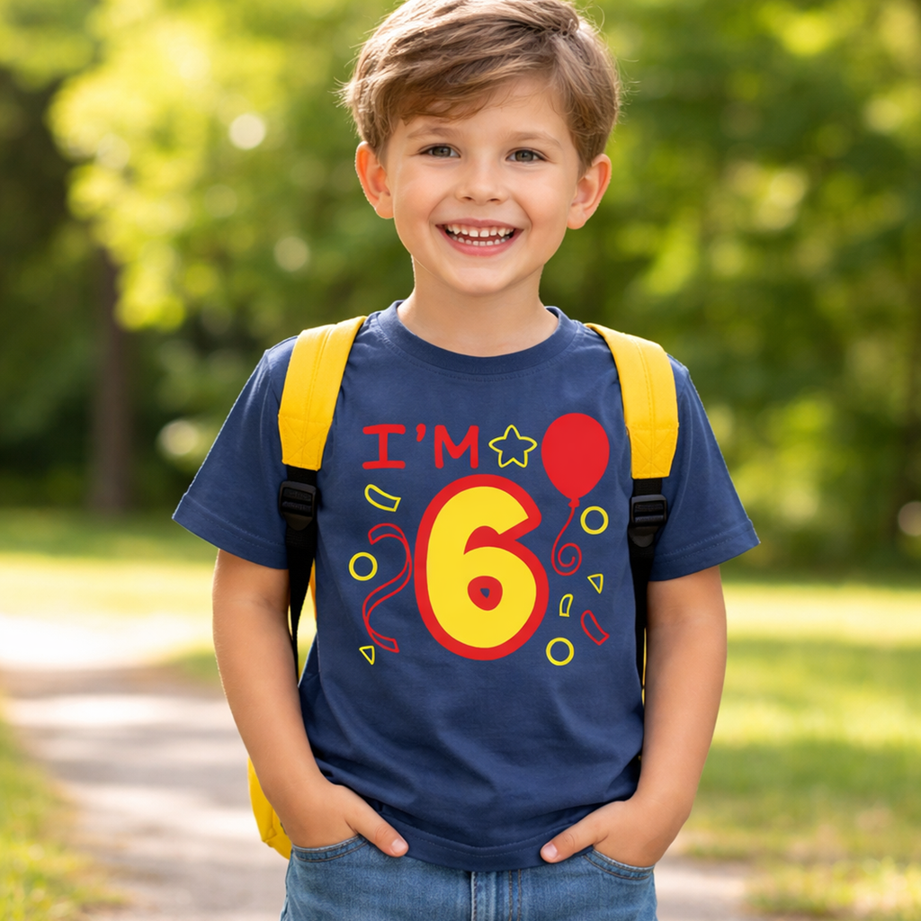 J'ai 6 ans T-shirt anniversaire enfant 