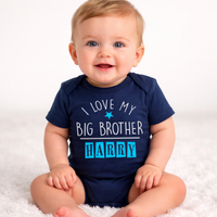 Personalised 'I Love My Big Brother' Custom Baby Bodysuit with Name!