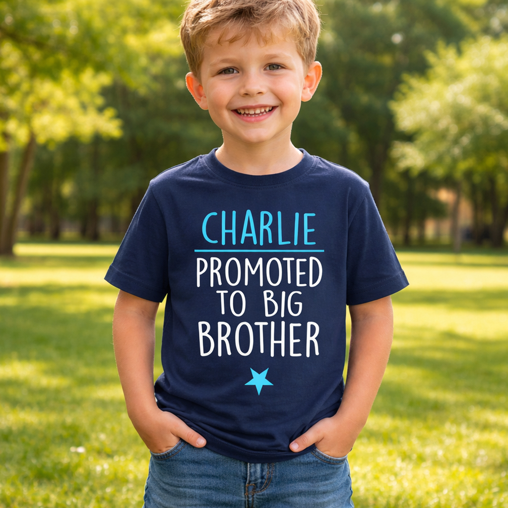 Personalised 'Promoted to Big Brother' with Your Name! Children's T Shirt
