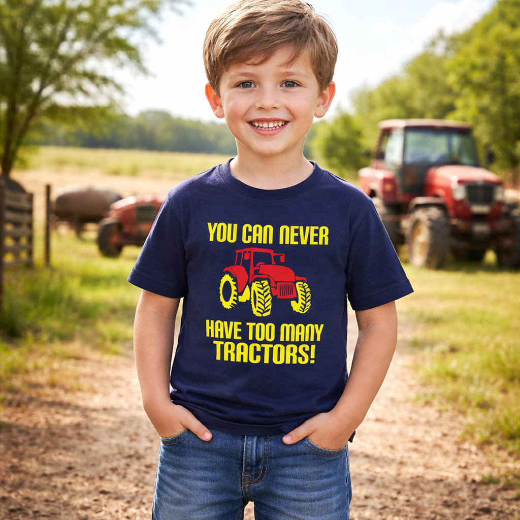 Vous ne pouvez jamais avoir trop de tracteurs ! T-shirt drôle de fermier pour enfants 