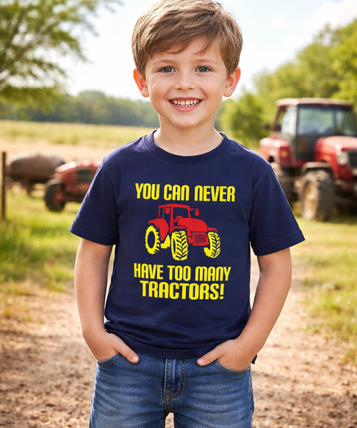 Vous ne pouvez jamais avoir trop de tracteurs ! T-shirt drôle de fermier pour enfants 
