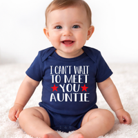 Personalised 'I Can't Wait To Meet You' with Star Baby Bodysuit