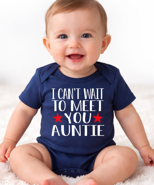 Personalised 'I Can't Wait To Meet You' with Star Baby Bodysuit
