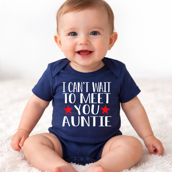 Personalised 'I Can't Wait To Meet You' with Star Baby Bodysuit